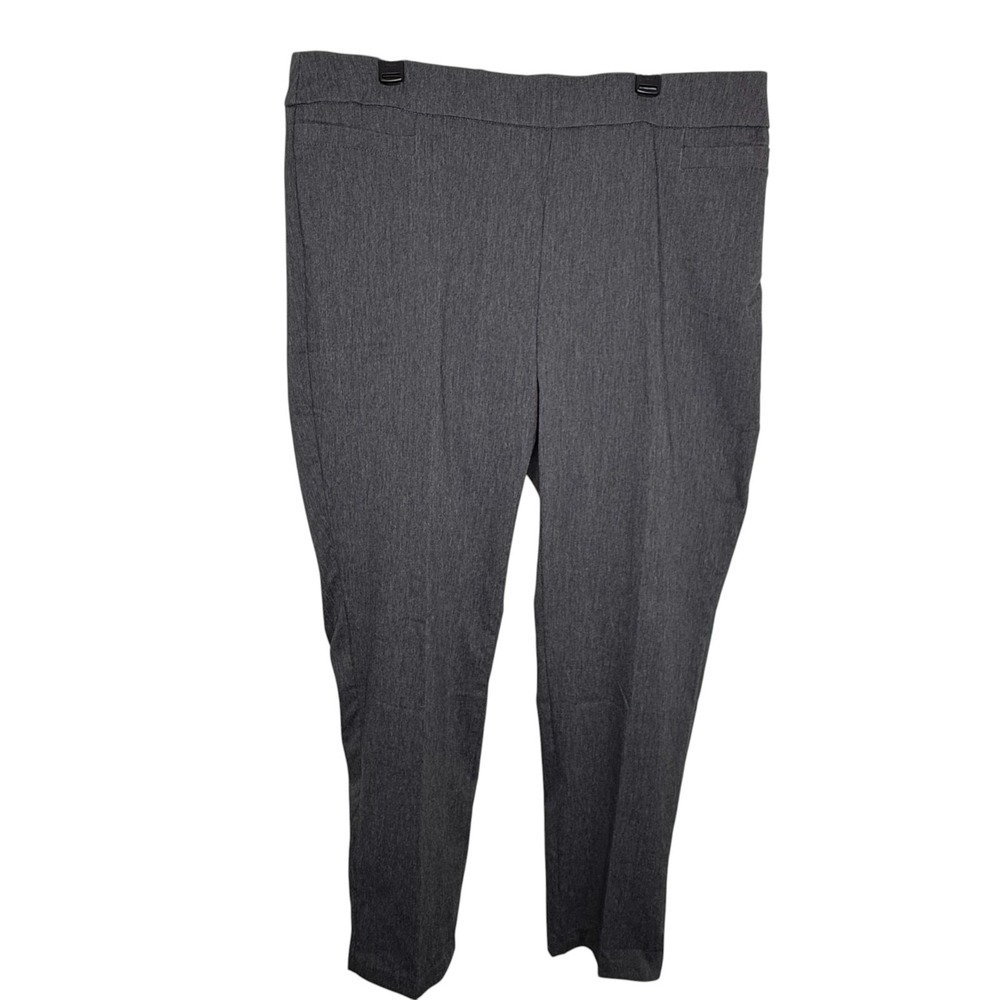 Briggs New York Women's Work Pants 20W Gray Pull-On Stretch Trousers Career